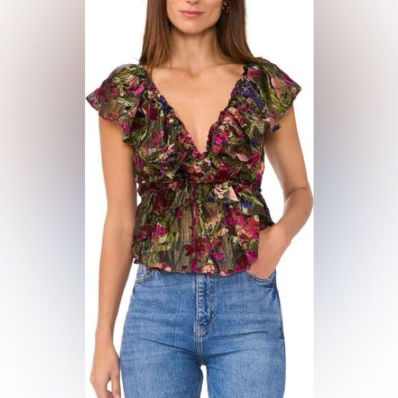 NWT Parker peplum V-Neck Top size 10 - Picture 3 of 6
